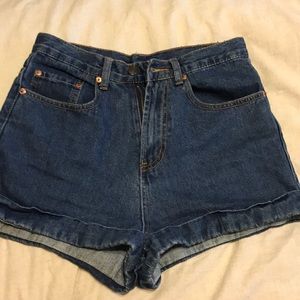 High waisted jean shorts